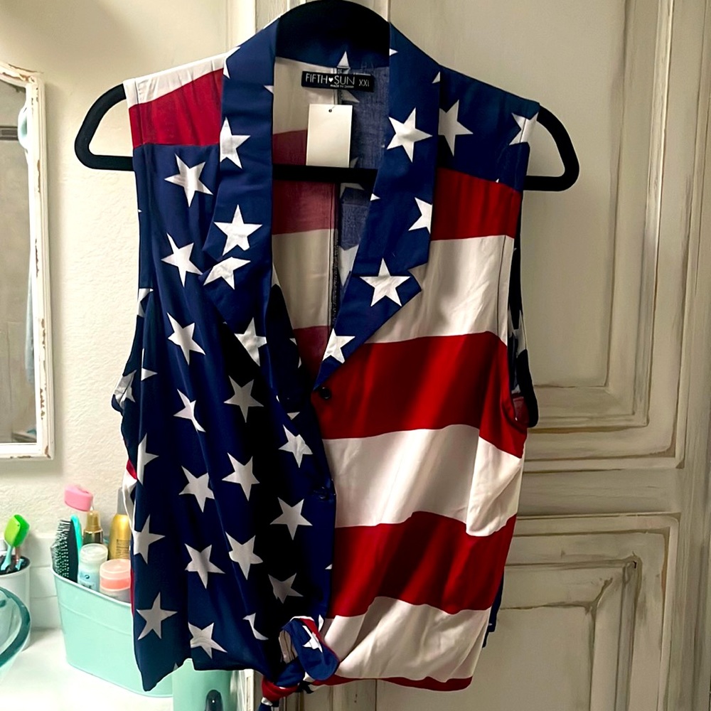 Brand new with tags American Flag Blouse